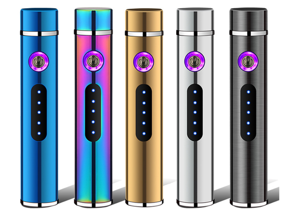 Electric Metal Lighters Smoking Windproof Dual Plasma Rechargeable USB Lighter