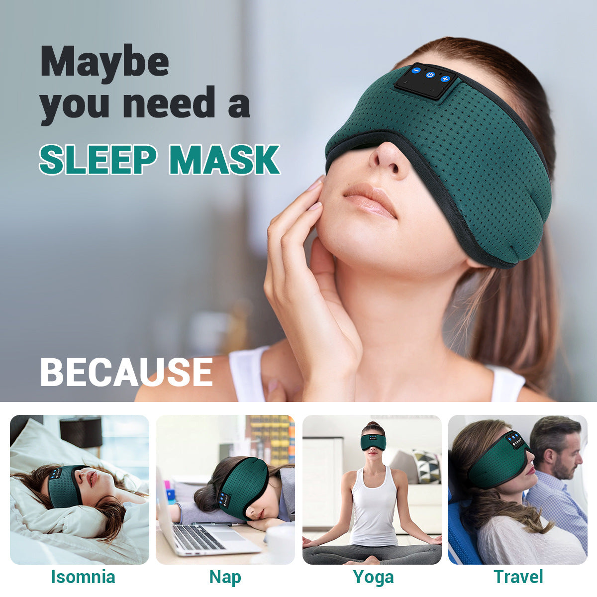 Bluetooth 5.2 Sleep Goggle Smart Eye Protector